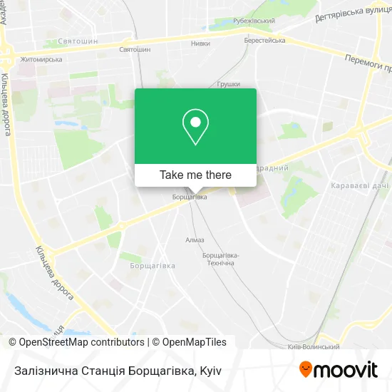 Карта Залізнична Станція Борщагівка