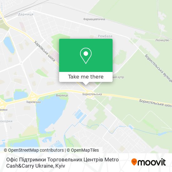 Офіс Підтримки Торговельних Центрів Metro Cash&Carry Ukraine map