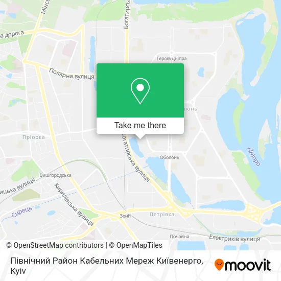 Карта Північний Район Кабельних Мереж Київенерго