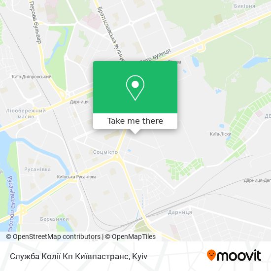 Карта Служба Колії Кп Київпастранс