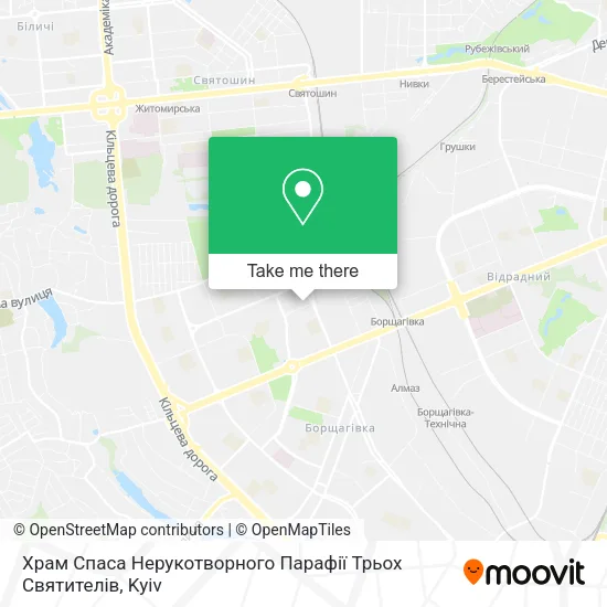Карта Храм Спаса Нерукотворного Парафії Трьох Святителів