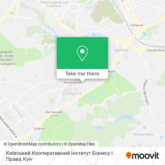 Київський Кооперативний Інститут Бізнесу І Права map