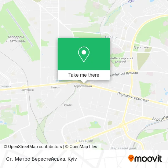 Карта Ст. Метро Берестейська