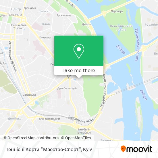 Карта Теннісні Корти ""Маестро-Спорт""