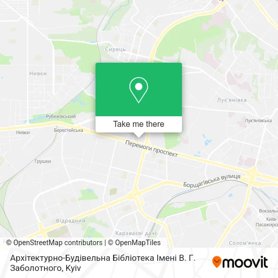 Карта Архітектурно-Будівельна Бібліотека Імені В. Г. Заболотного