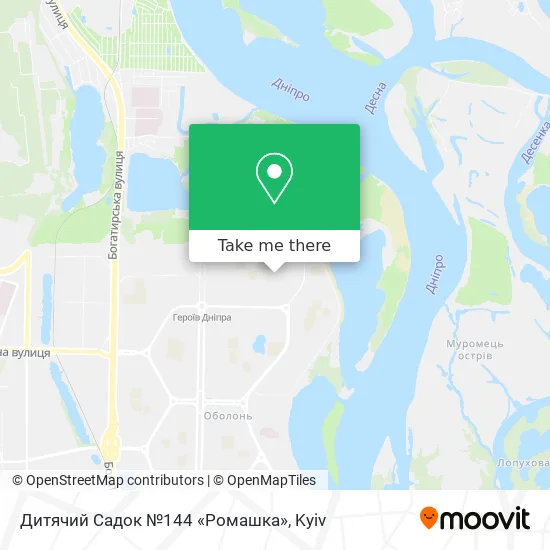 Карта Дитячий Садок №144 «Ромашка»