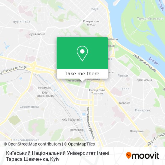 Київський Національний Університет Імені Тараса Шевченка map