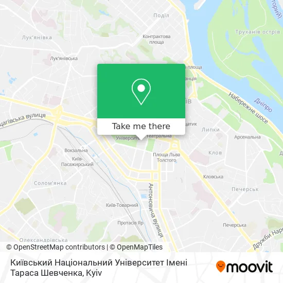 Київський Національний Університет Імені Тараса Шевченка map