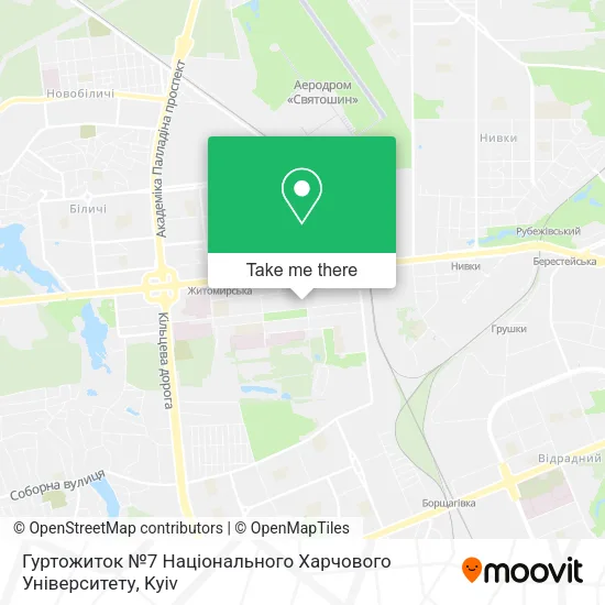 Карта Гуртожиток №7 Національного Харчового Університету