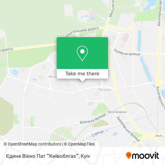 Єдине Вікно Пат ""Київоблгаз"" map