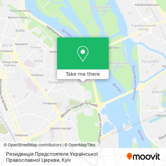 Резиденція Предстоятеля Української Православної Церкви map