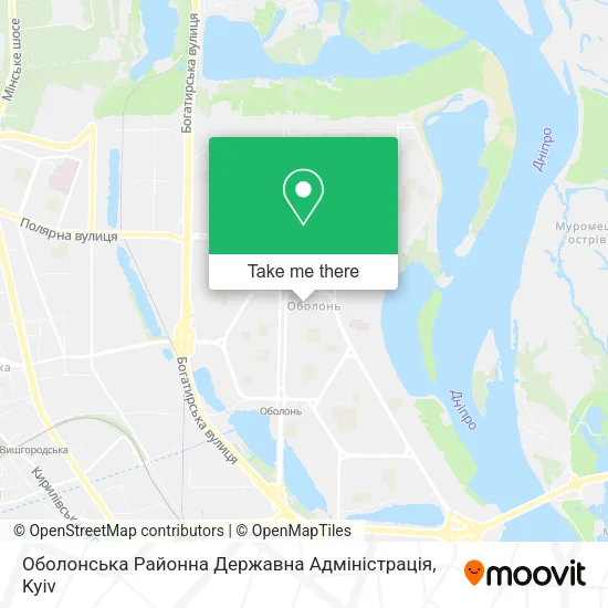 Карта Оболонська Районна Державна Адміністрація