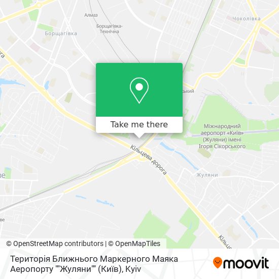 Карта Територія Ближнього Маркерного Маяка Аеропорту ""Жуляни"" (Київ)