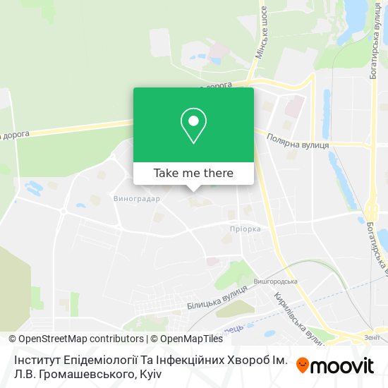 Карта Інститут Епідеміології Та Інфекційних Хвороб Ім. Л.В. Громашевського