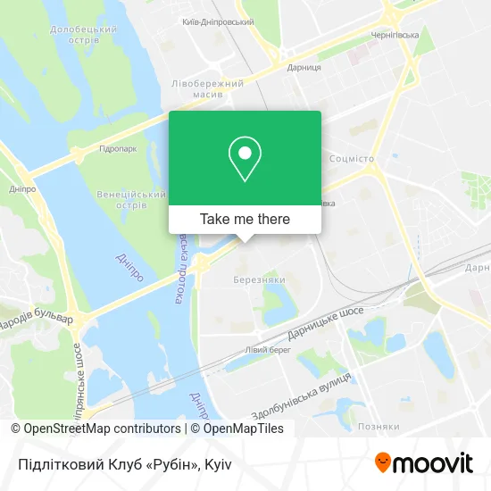 Карта Підлітковий Клуб «Рубін»