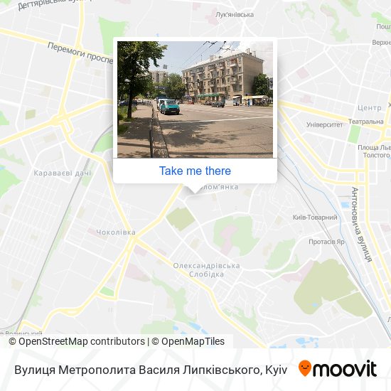 Карта Вулиця Метрополита Василя Липківського