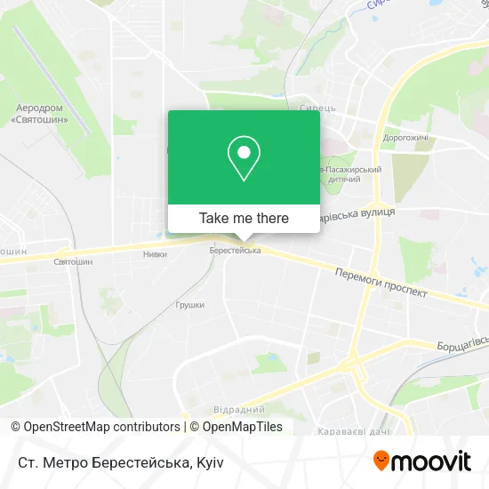 Карта Ст. Метро Берестейська