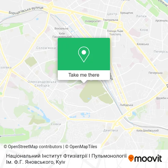 Карта Національний Інститут Фтизіатрії І Пульмонології Ім. Ф.Г. Яновського