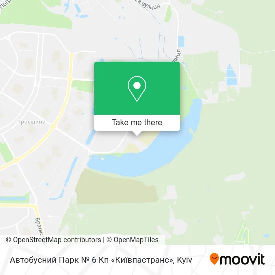 Карта Автобусний Парк № 6 Кп «Київпастранс»