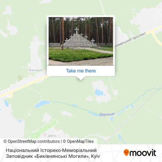 Карта Національний Історико-Меморіальний Заповідник «Биківнянські Могили»
