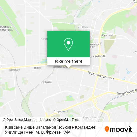 Київське Вище Загальновійськове Командне Училище Імені М. В. Фрунзе map