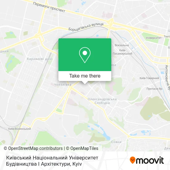 Карта Київський Національний Університет Будівництва І Архітектури