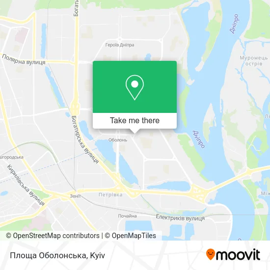 Карта Площа Оболонська