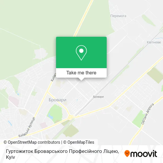 Карта Гуртожиток Броварського Професійного Ліцею