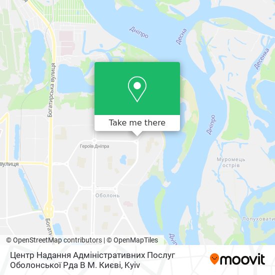 Центр Надання Адміністративних Послуг Оболонської Рда В М. Києві map