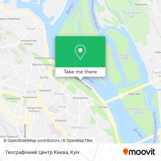 Карта Географічний Центр Києва