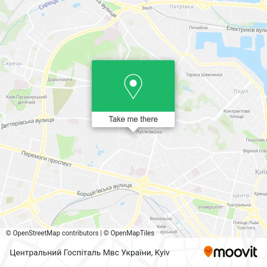 Карта Центральний Госпіталь Мвс України