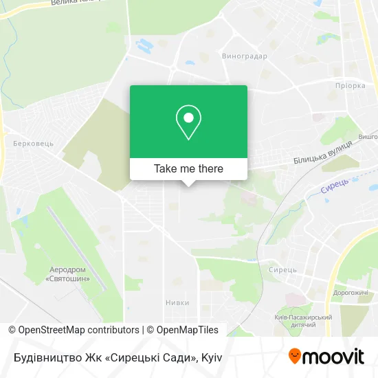 Карта Будівництво Жк «Сирецькі Сади»