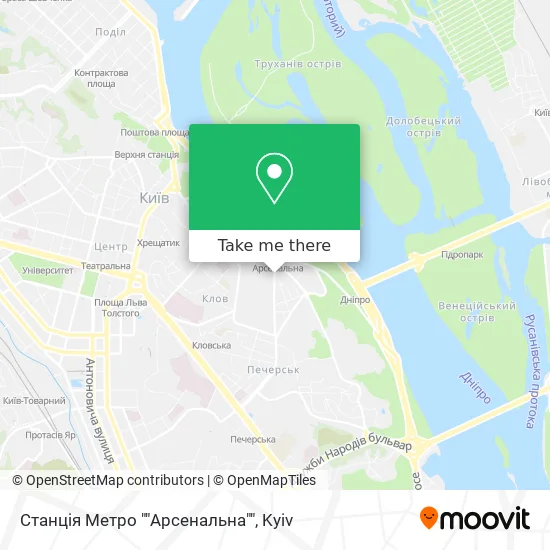 Станція Метро ""Арсенальна"" map