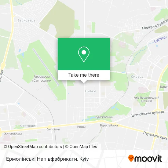 Карта Ермолінські Напівфабрикати