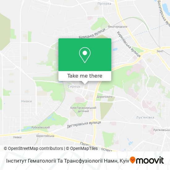 Інститут Гематології Та Трансфузіології Намн map