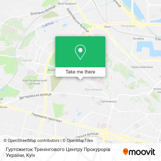 Карта Гуртожиток Тренінгового Центру Прокурорів України