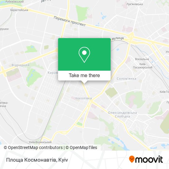 Карта Площа Космонавтів