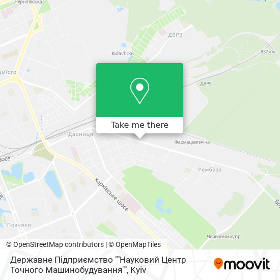 Державне Підприємство ""Науковий Центр Точного Машинобудування"" map