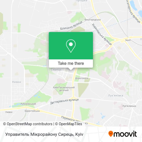 Карта Управитель Мікрорайону Сирець