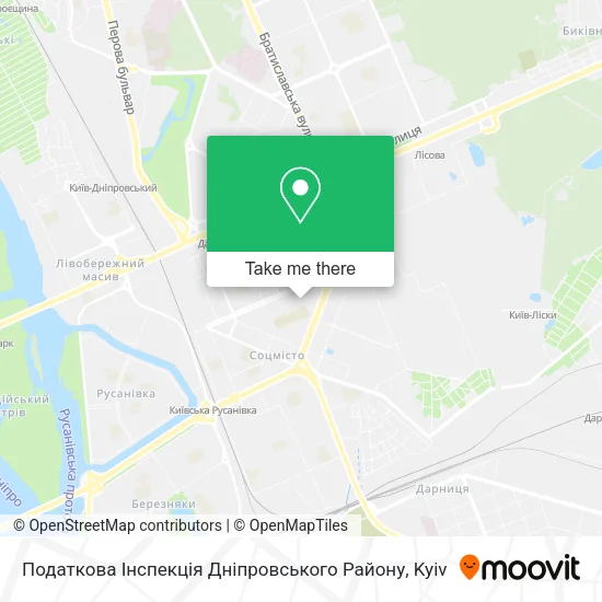 Карта Податкова Інспекція Дніпровського Району