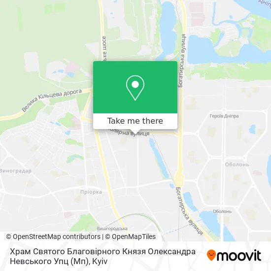 Карта Храм Святого Благовірного Князя Олександра Невського Упц (Мп)