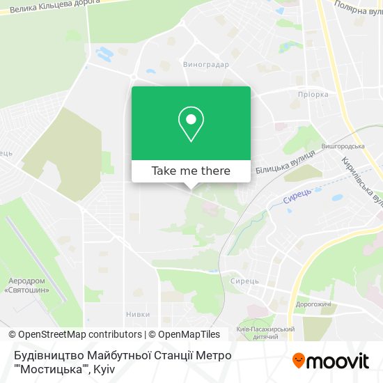 Будівництво Майбутньої Станції Метро ""Мостицька"" map