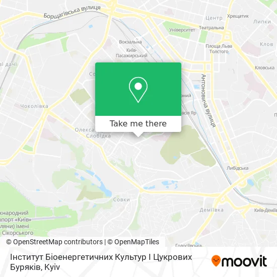 Карта Інститут Біоенергетичних Культур І Цукрових Буряків