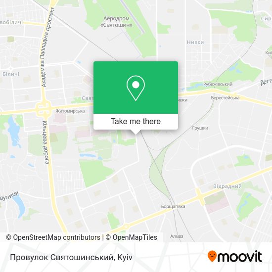 Карта Провулок Святошинський