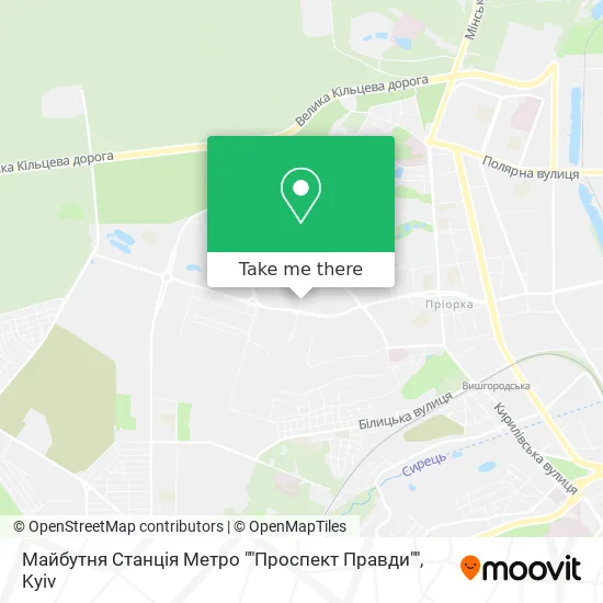 Майбутня Станція Метро ""Проспект Правди"" map