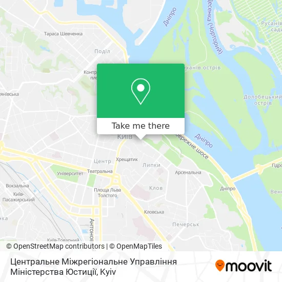 Центральне Міжрегіональне Управління Міністерства Юстиції map
