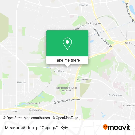 Карта Медичний Центр ""Сирець""
