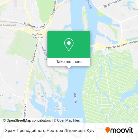Карта Храм Преподобного Нестора Літописця