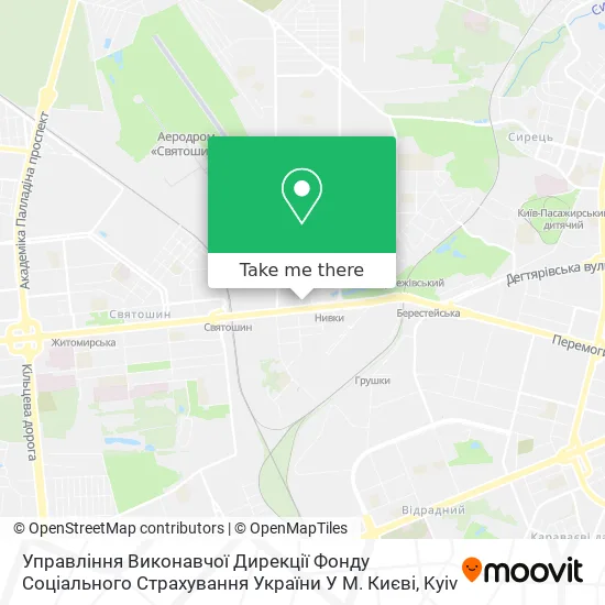 Карта Управління Виконавчої Дирекції Фонду Соціального Страхування України У М. Києві