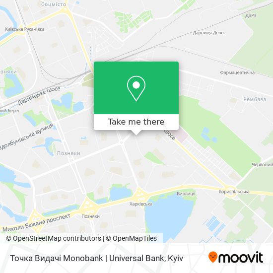 Точка Видачі Monobank | Universal Bank map